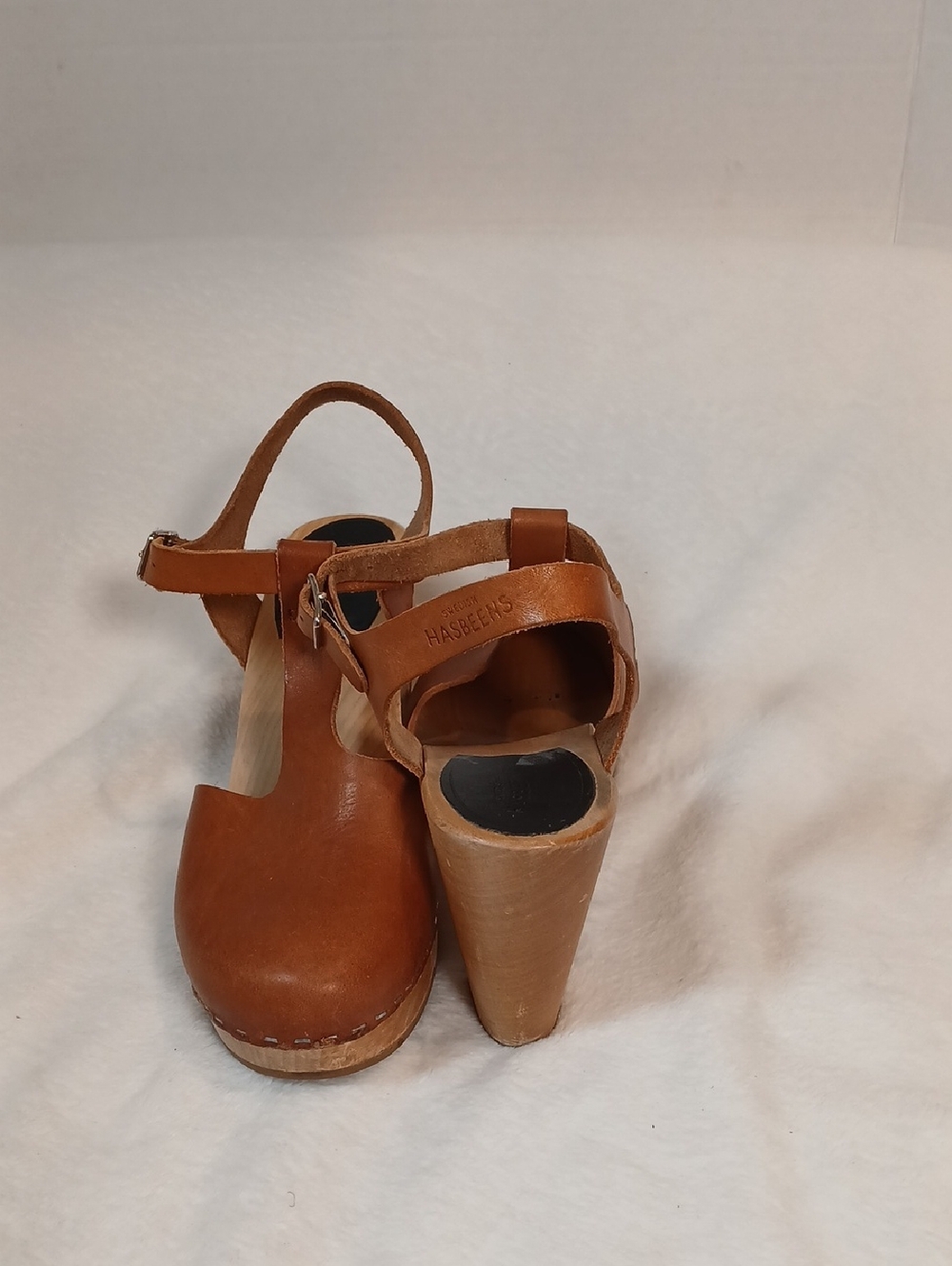 Swedish Hasbeen T Strap Sky High Clogs Sz 40 - Picture 7 of 11